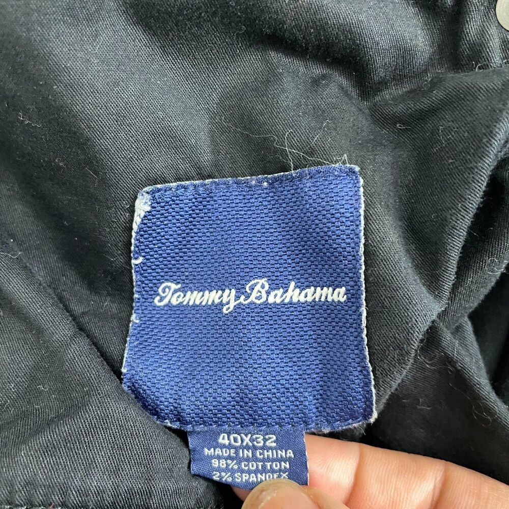 Tommy Bahama 5-Pocket Pants Men 40x32 Black Soft Stretch Casual Nautical Chino - Picture 4 of 11
